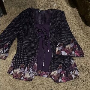 Floral Patterned Women's Blouse - Purple